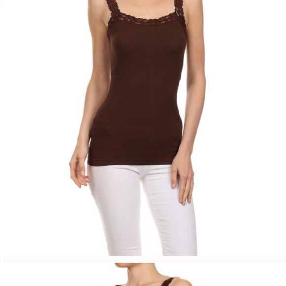 Women’s Lace Detail Trim Cami Tops - Picture 2 of 5